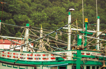 Wat Lam Phaya Floating Market-Nakhon Pathom: June 8, 2019, the atmosphere in the market has products, various food for tourists next to Tha Chin River, Lam Phaya, Bang Len, Nakhon Pathom, Thailand
