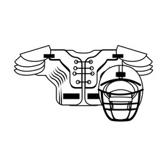 american football sport game cartoon in black and white