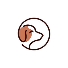 dog cat pet logo vector icon line art outline design