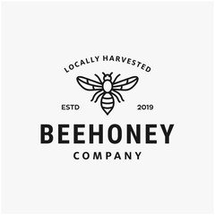 bee honey vector illustration logo design