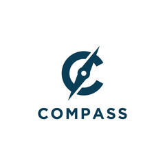 C letter for compass icon symbol vector logo design