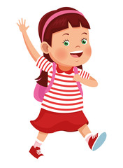 School girl smiling with backpack