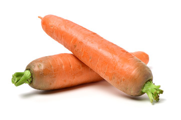 Fresh carrot on a white background