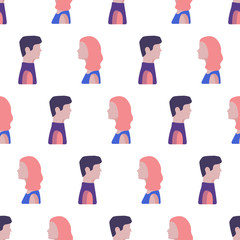 Fototapeta premium Seamless pattern with women and men 