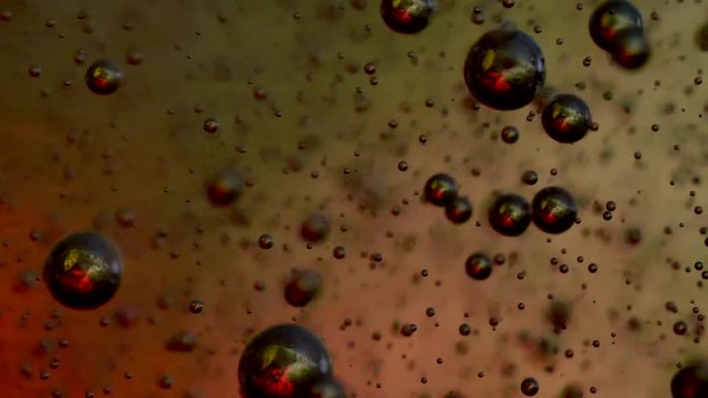 animation of a chemical contaminated water in the dirt and bacteria drifting to the outside