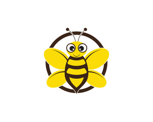 Bee Logo Template vector icon illustration