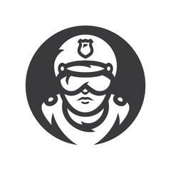Road Policeman Vector silhouette sign