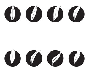 Feather pen write sign logo template