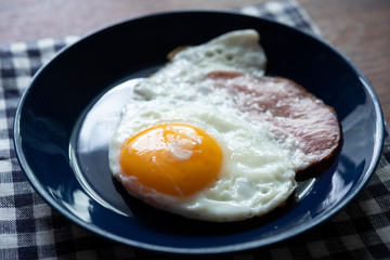 breakfast with fried eggs 