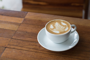 Hot Coffee latte with beuatiful milk foam.