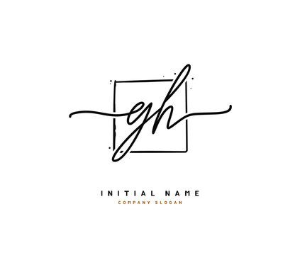 G H GH Beauty vector initial logo, handwriting logo of initial signature, wedding, fashion, jewerly, boutique, floral and botanical with creative template for any company or business.