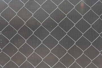 Fototapeta premium Steel wire mesh fence with mosquito wire screen.