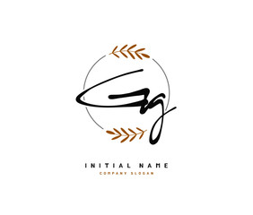 G GG Beauty vector initial logo, handwriting logo of initial signature, wedding, fashion, jewerly, boutique, floral and botanical with creative template for any company or business.
