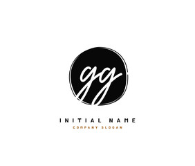 G GG Beauty vector initial logo, handwriting logo of initial signature, wedding, fashion, jewerly, boutique, floral and botanical with creative template for any company or business.