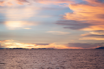 Fototapeta premium Amazing Twilight Sea and beach on Munnok Island, Thailand.