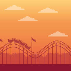 roller coaster and amusement park