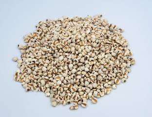 Job's tears on white background, Healthy food