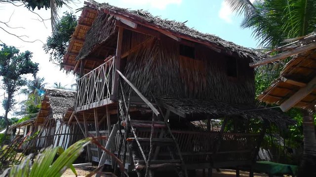 Morning shot of a nipa hut on a local beach.