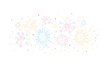 Fototapeta na wymiar Fireworks festive and event , isolated on white background