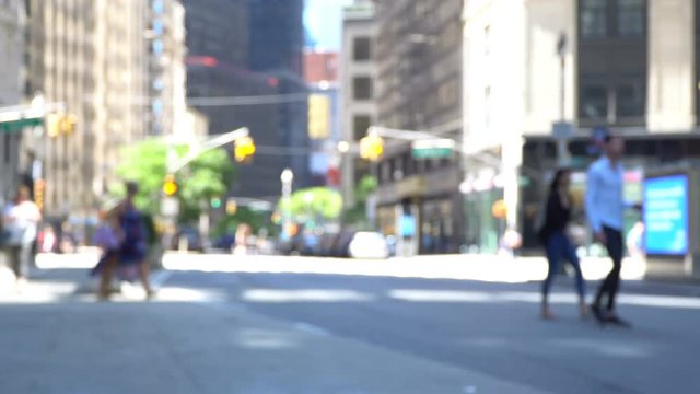 Broadway defocused, New York City Video Background, blurred people and traffic