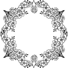 Decorative frame, floral swirls and flowers for design, for decoration of invitation card. Vector