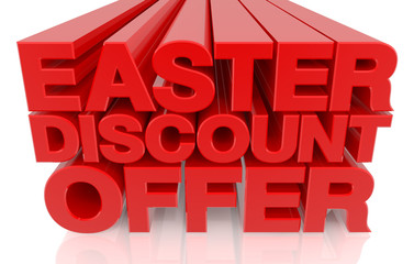 EASTER DISCOUNT OFFER word on white background 3d rendering