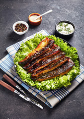 roasted mackerel fillets in a baking dish