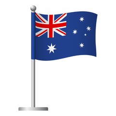 Australia flag on pole icon © Visual Content