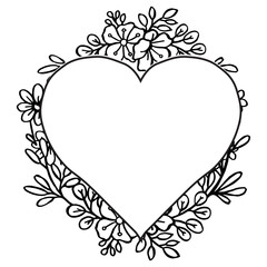 Vintage card with leaves and flower, wedding invitation, engraving style. Vector