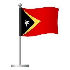 East Timor flag on pole icon