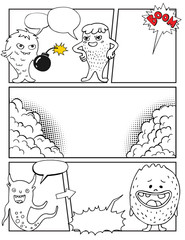 Blank Comic Book, Mock up with empty speech bubbles