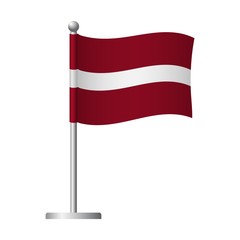 latvia flag on pole icon