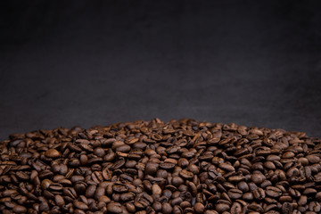 coffee beans on a black background