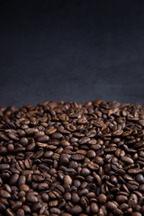 coffee beans on a black background