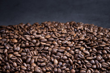 coffee beans on a black background