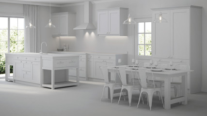 Modern house interior. Gray interior. 3D rendering.