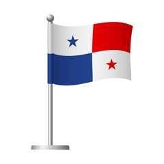 Panama flag on pole icon