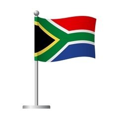 South Africa flag on pole icon