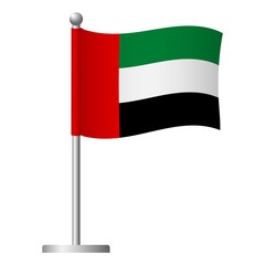 united arab emirates flag on pole icon