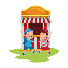 Obraz na płótnie Canvas happy children in the circus