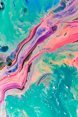 Keuken foto achterwand Koraalgroen Kleurrijke aquarel abstracte heldere gemengde achtergrond, marmeren textuur,