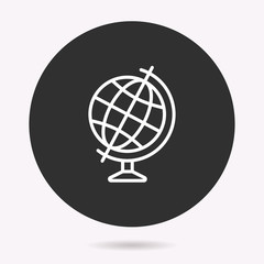 Globe - vector icon. Illustration isolated. Simple pictogram.