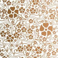 Vector golden flower with bail seamless repeat