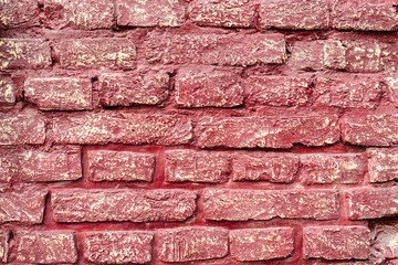 Texture of a brick wall with cracks and scratches which can be used as a background