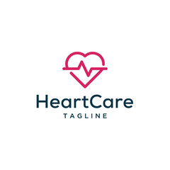 heart care symbol vector icon logo design