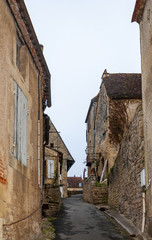 Limeuil, in the Dordogne-Périgord region in Aquitaine, France. Medieval village with typical...