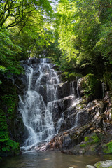 Waterfall of stream in the mountain of Fukuoka prefecture, JAPAN.