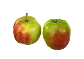 Beautiful natural apple isolated on white.