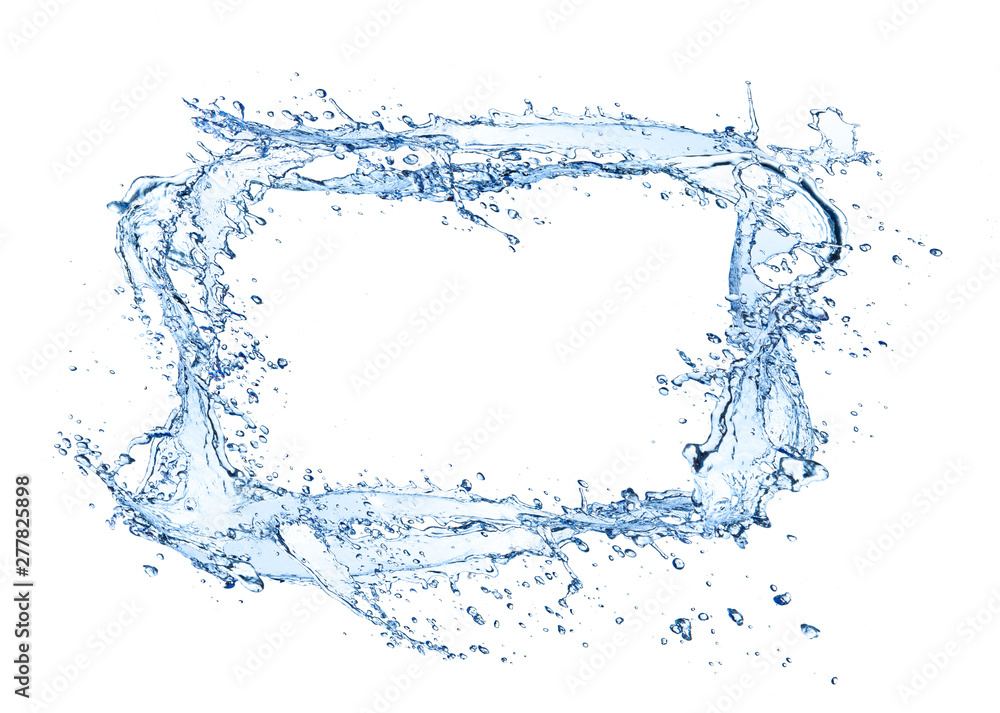 Aufkleber water rectangle splash isolated on white background