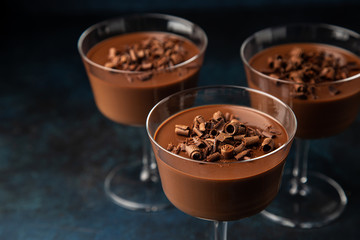 Dark chocolate Panna Cotta dessert